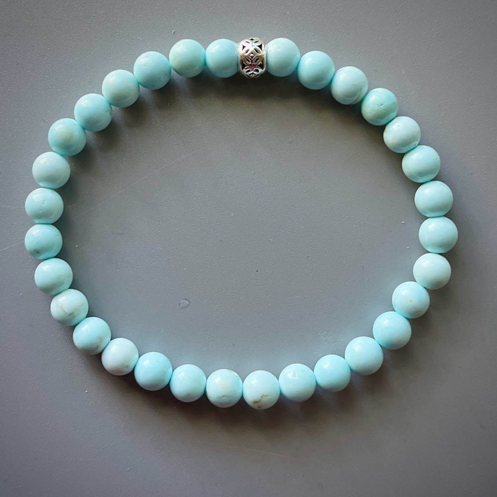 Soft Blue Turquoise Handcrafted Bead Bracelet